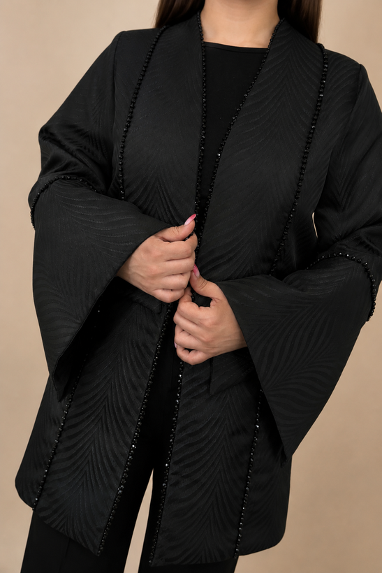 کت زنانه مجلسی ژاکارد مشکی
