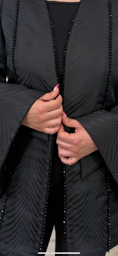 کت زنانه مجلسی ژاکارد مشکی