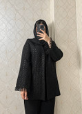 کت زنانه پاییزه مزونی با پارچه سوزن دوزی